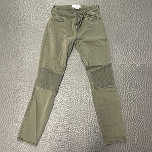 Olive Moto Jeans from Pistola Size 27
